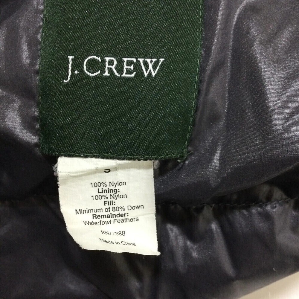 J. Crew Nylon Down Puffer Full Zip Hooded  Bomber Jacket Blue Size Small - Picture 10 of 15